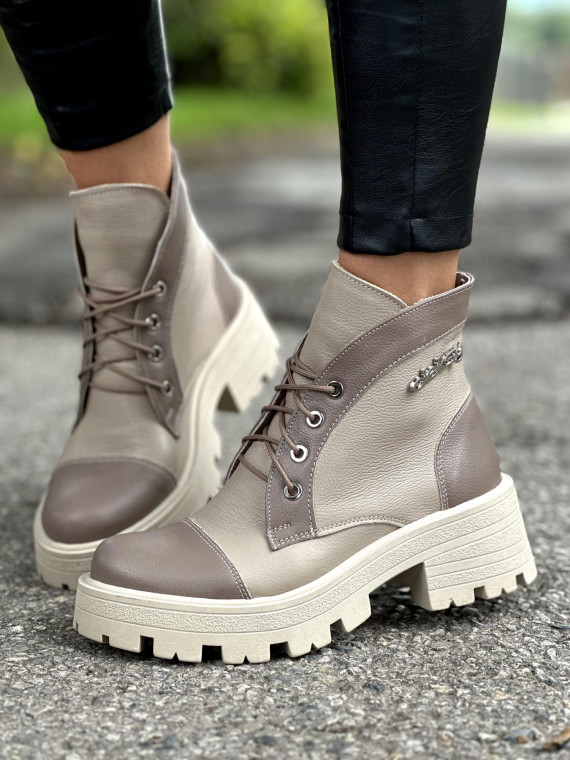 Cappucino trapery damskie skórzane