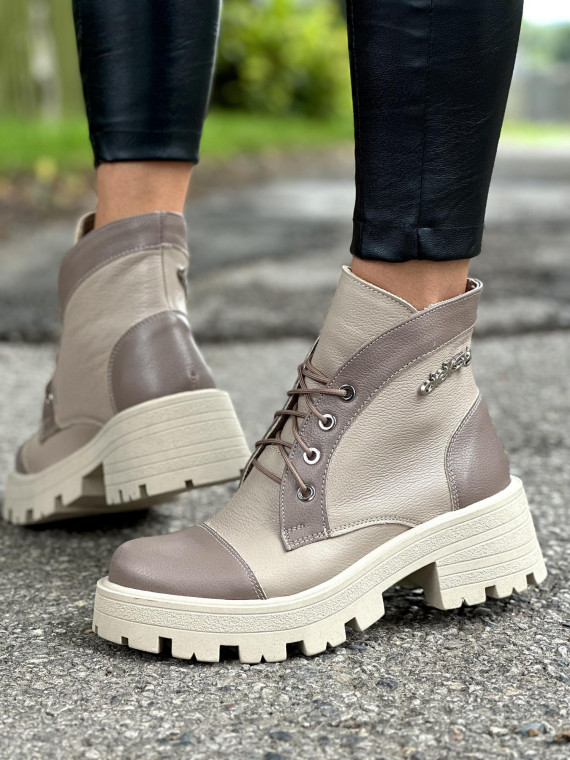 Cappucino trapery damskie skórzane