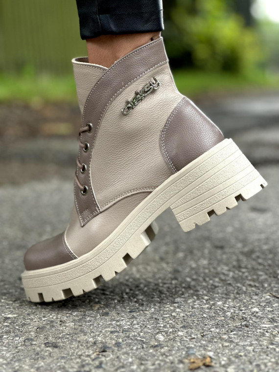 Cappucino trapery damskie skórzane