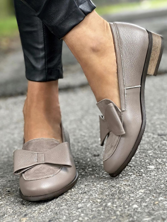 Cappucino mokasyny damskie skórzane