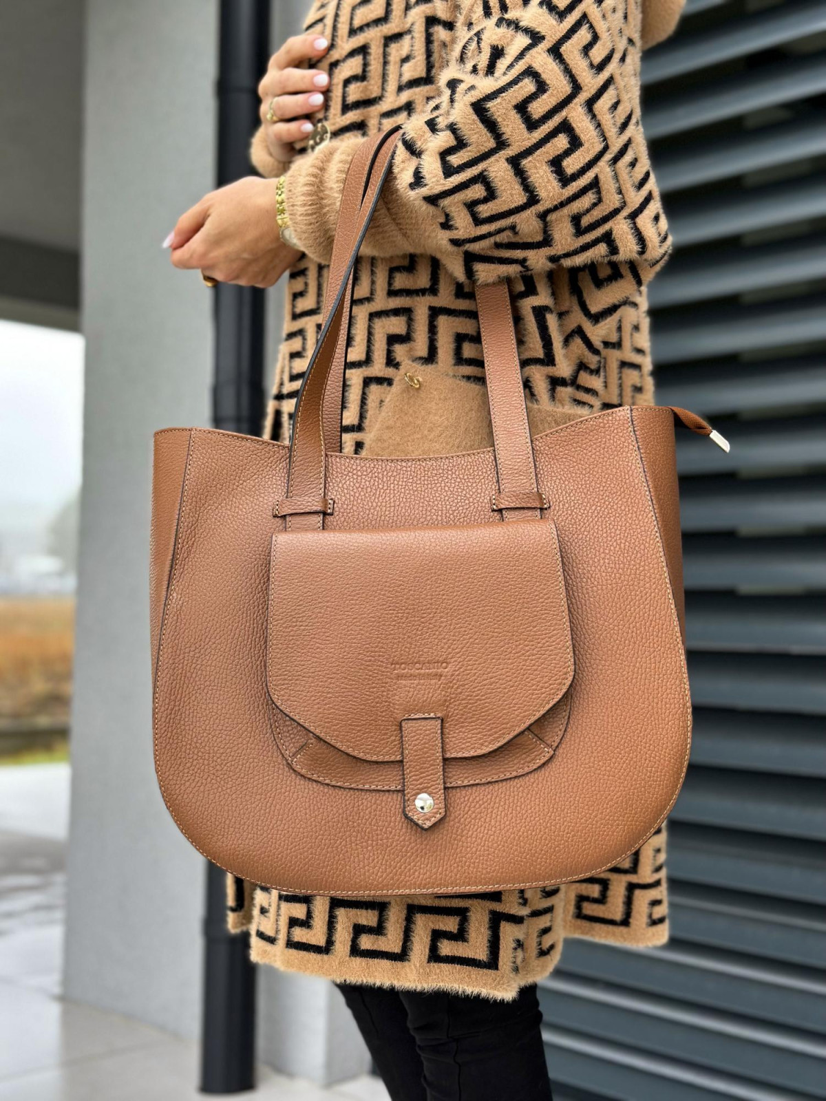 Ruda torebka damska skórzana