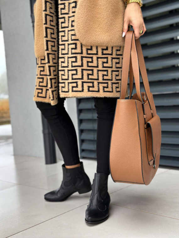 Ruda torebka damska skórzana