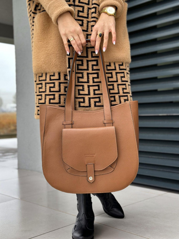 Ruda torebka damska skórzana