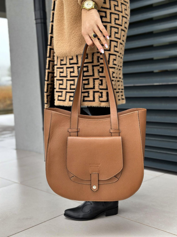 Ruda torebka damska skórzana