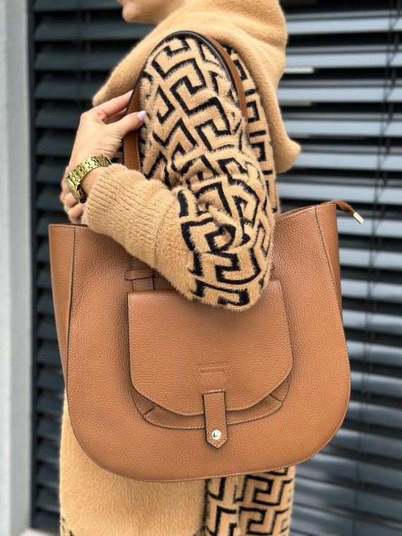 Ruda torebka damska skórzana