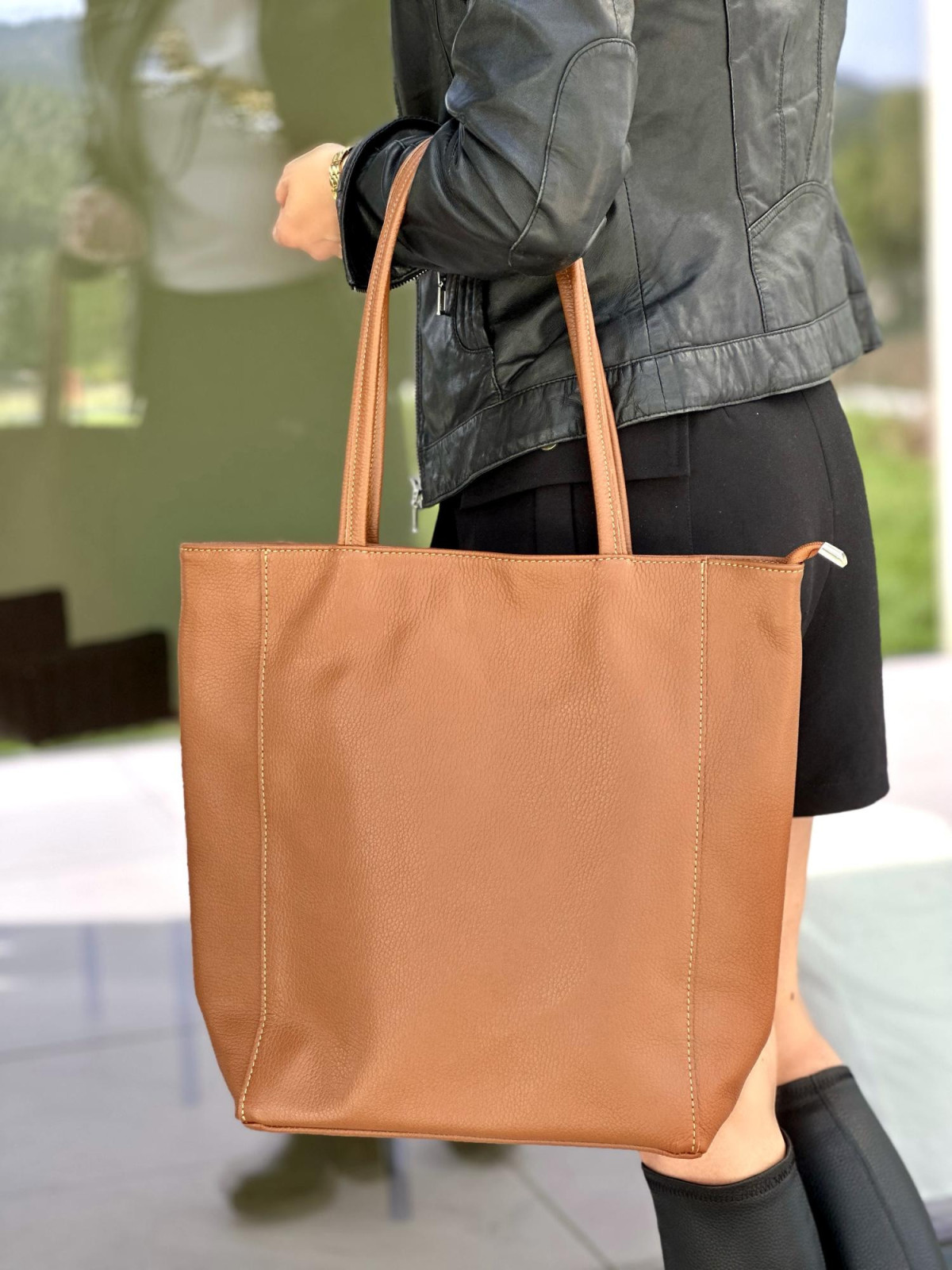 Ruda torebka damska skórzana