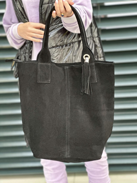 Czarna torebka damska skórzana