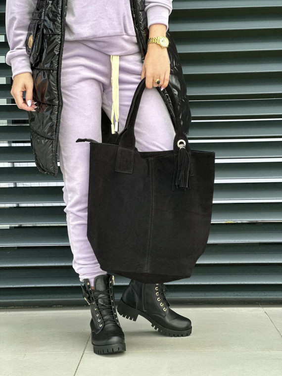 Czarna torebka damska skórzana