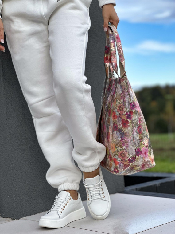 Wielokolorowa torebka damska skórzana