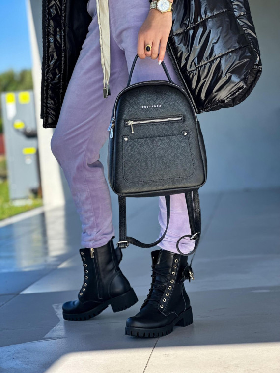 Czarny plecak damski skórzany