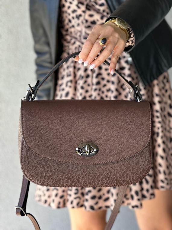 Brązowa torebka damska skórzana