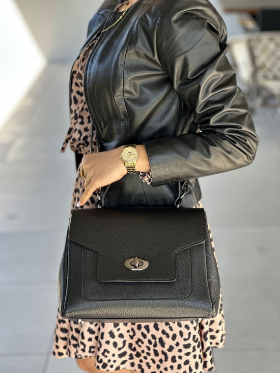 Czarna torebka damska skórzana