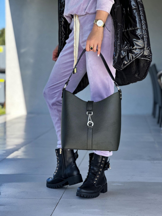 Czarna torebka damska skórzana