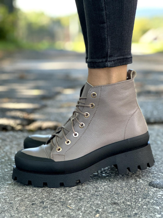 Cappucino trapery damskie skórzane