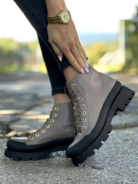 Cappucino trapery damskie skórzane