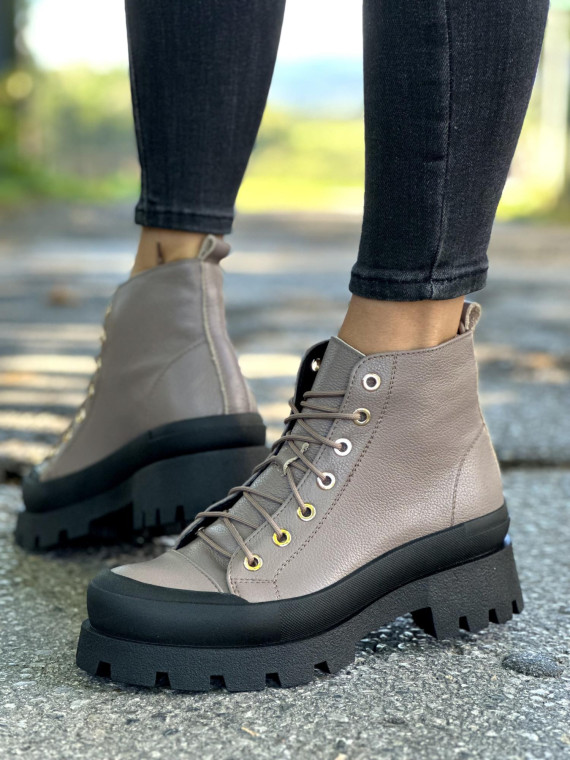 Cappucino trapery damskie skórzane