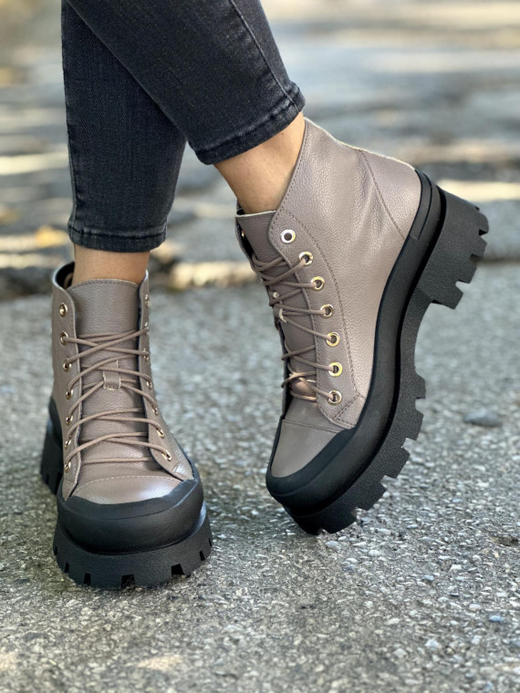 Cappucino trapery damskie skórzane