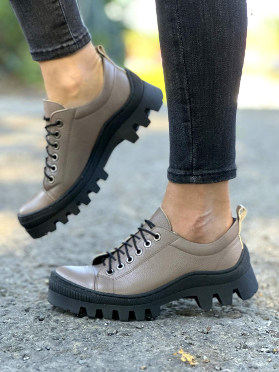 Cappucino trapery damskie skórzane