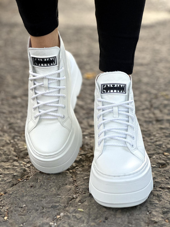 Białe trampki damskie skórzane