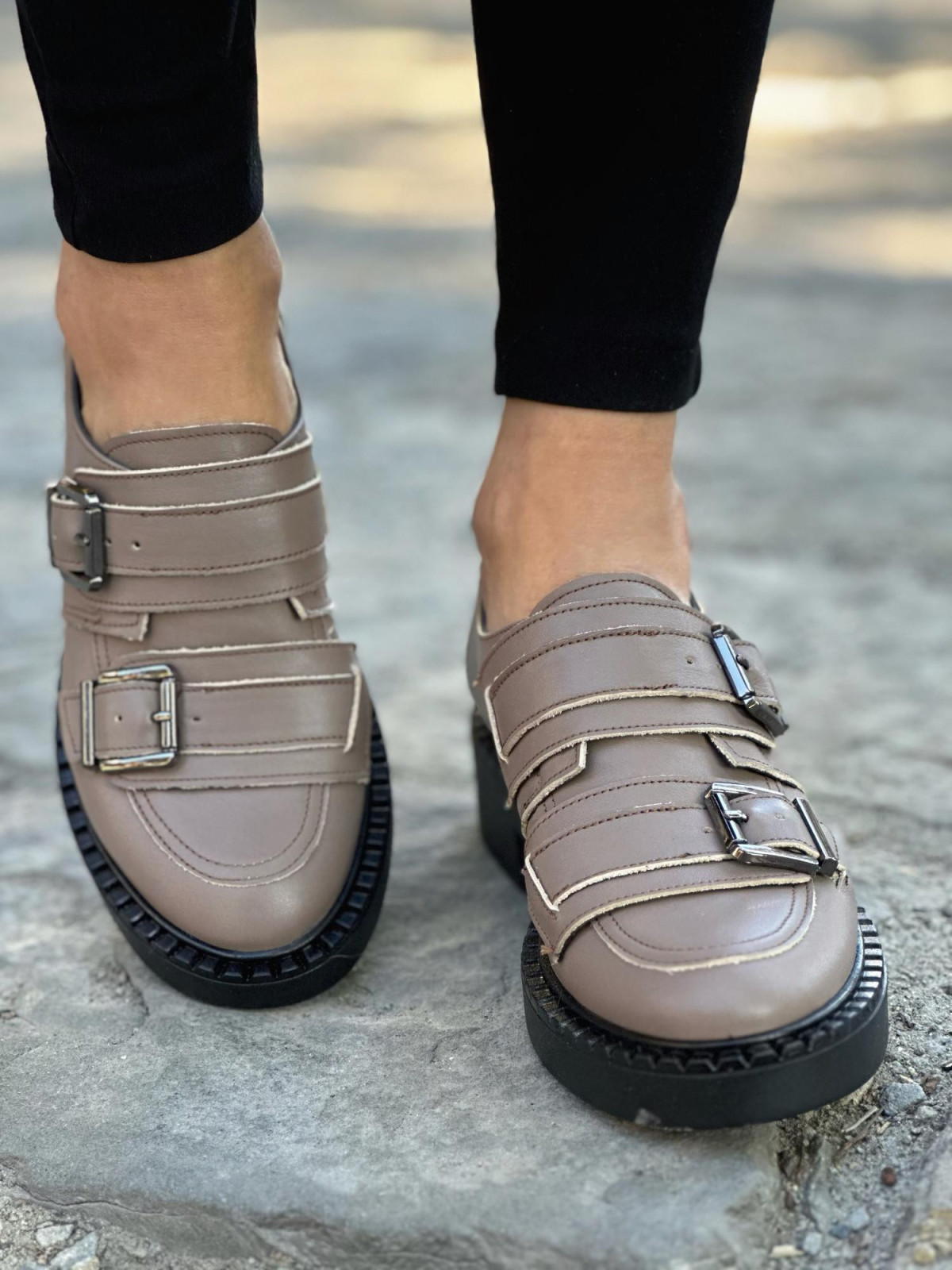 Cappucino półbuty damskie skórzane