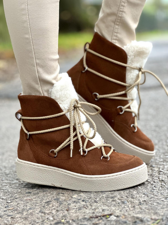 Rude śniegowce damskie skórzane