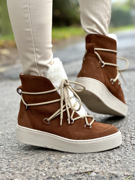 Rude śniegowce damskie skórzane