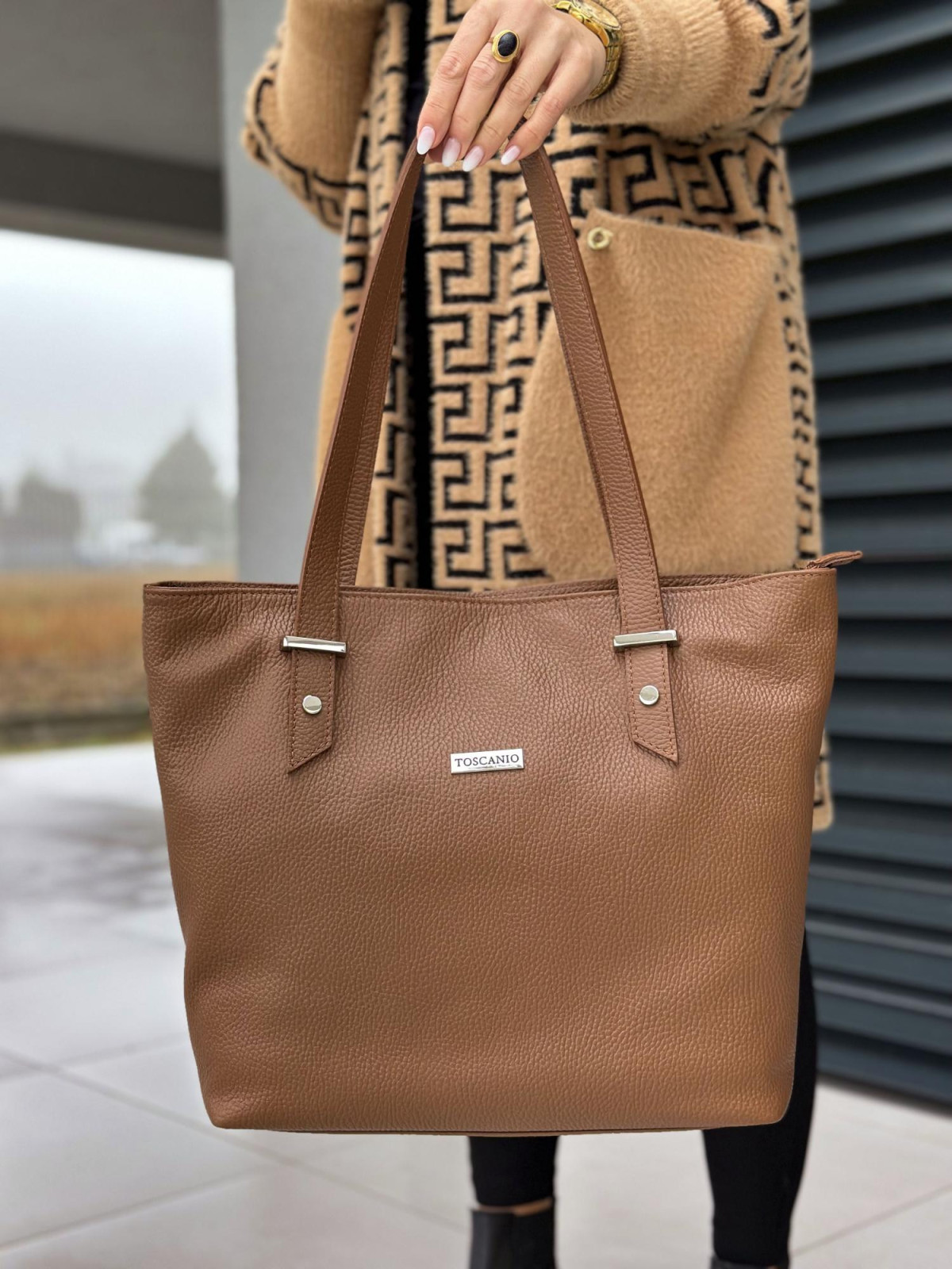 Ruda torebka damska skórzana