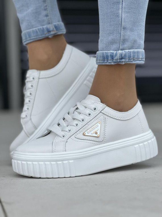 Super lekkie i wygodne białe trampki damskie, skóra naturalna