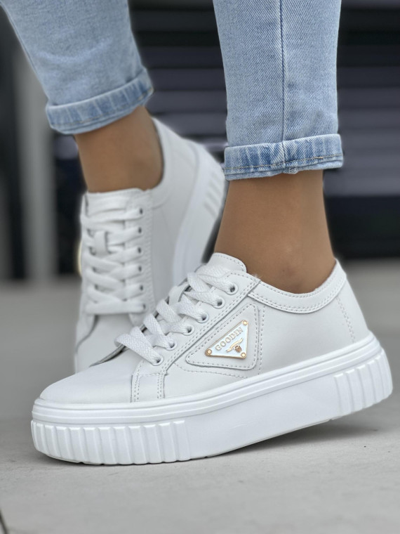 Super lekkie i wygodne białe trampki damskie, skóra naturalna