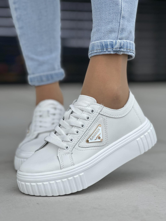Super lekkie i wygodne białe trampki damskie, skóra naturalna