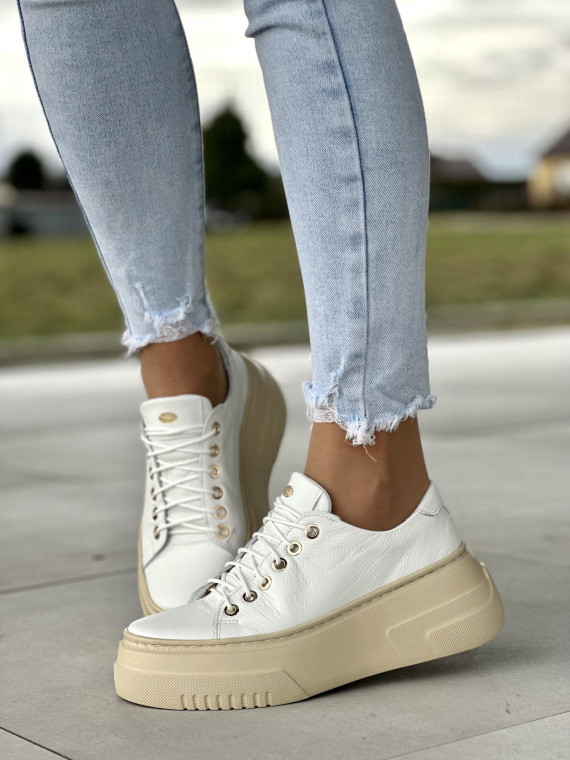 Białe trampki damskie  skórzane