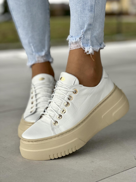 Białe trampki damskie  skórzane