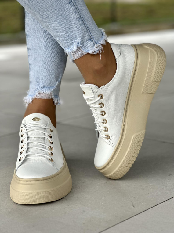 Białe trampki damskie  skórzane