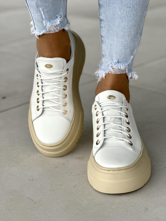 Białe trampki damskie  skórzane