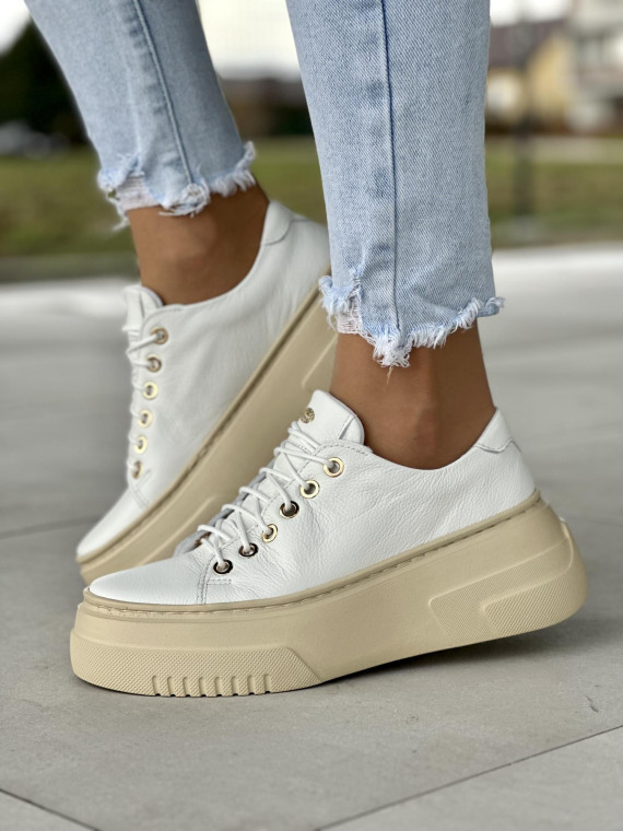 Białe trampki damskie  skórzane