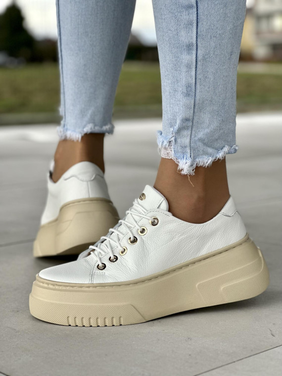 Białe trampki damskie  skórzane