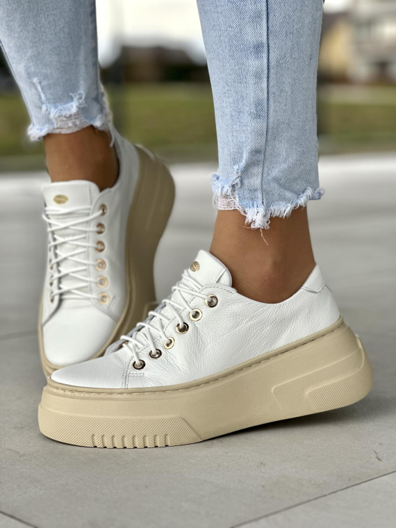 Białe trampki damskie  skórzane