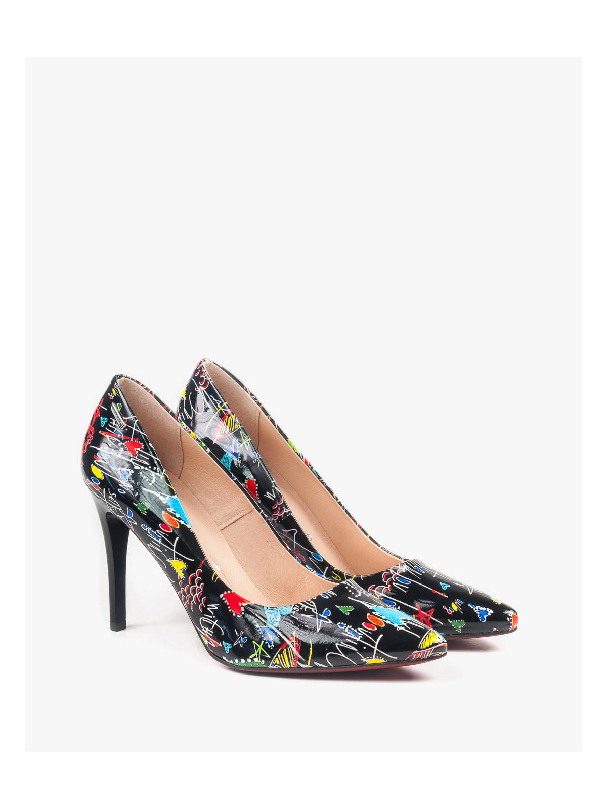 Czółenka czarne damskie skórzane