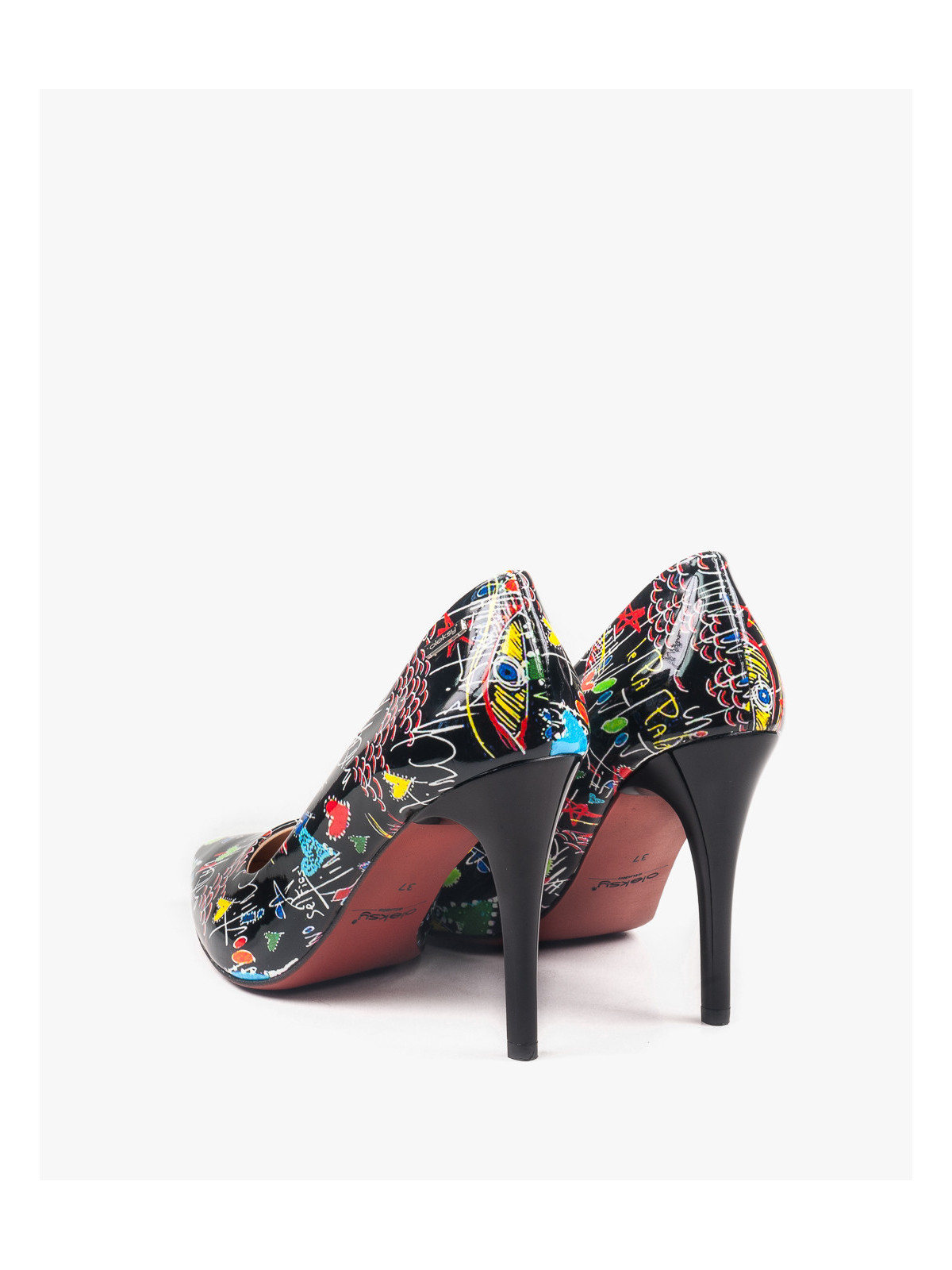 Czółenka czarne damskie skórzane