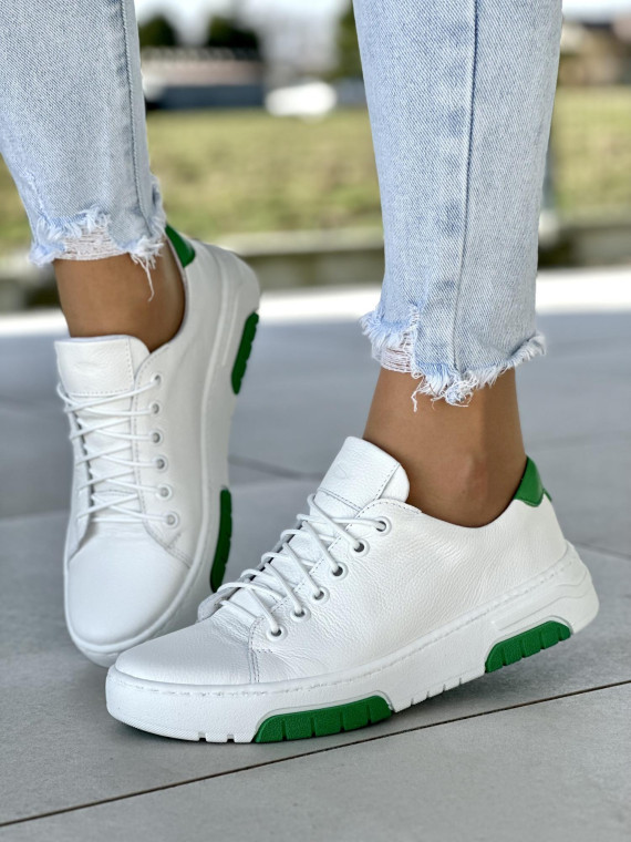 Białe trampki damskie skórzane