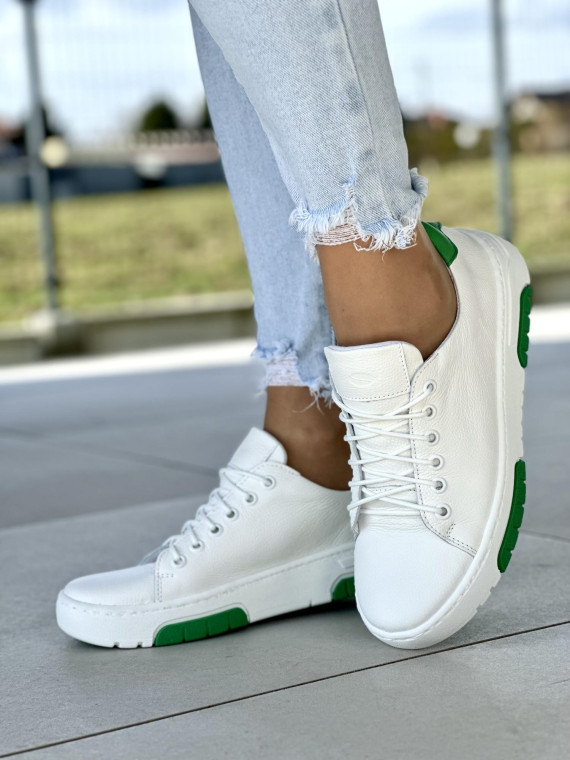 Białe trampki damskie skórzane