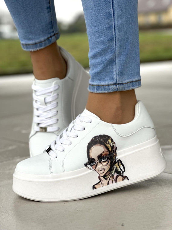 Białe trampki damskie skórzane