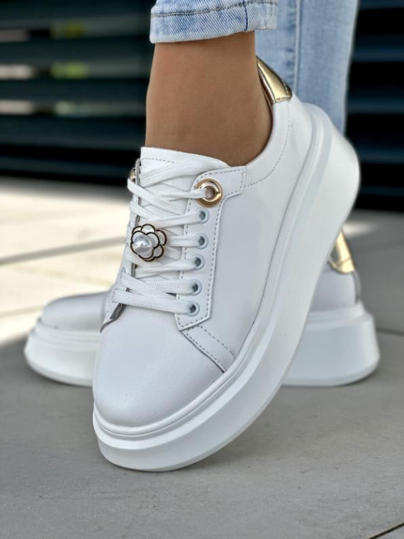 Białe trampki damskie skóra naturalna