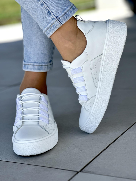 Białe trampki damskie skóra naturalna