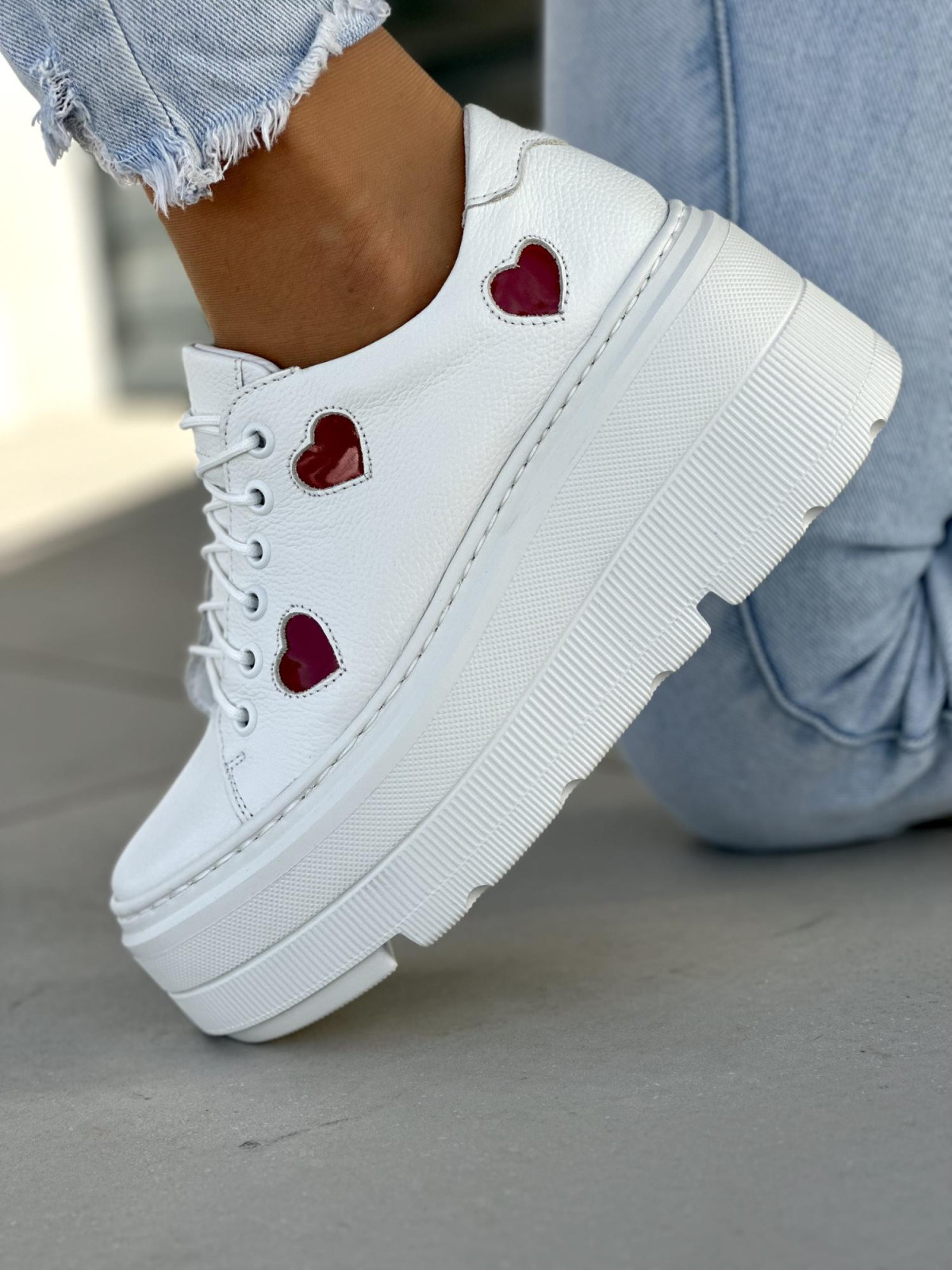 Białe trampki damskie skóra naturalna