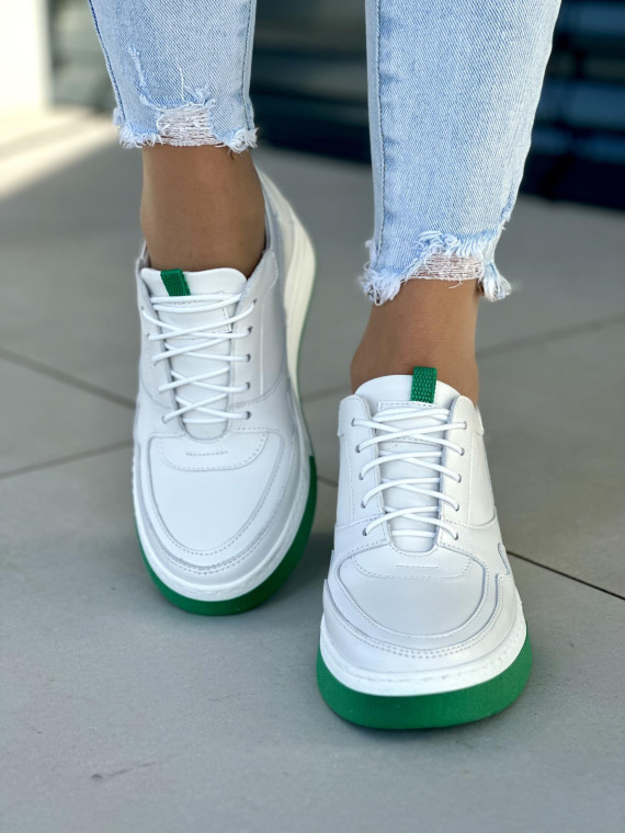 Białe trampki damskie skóra naturalna