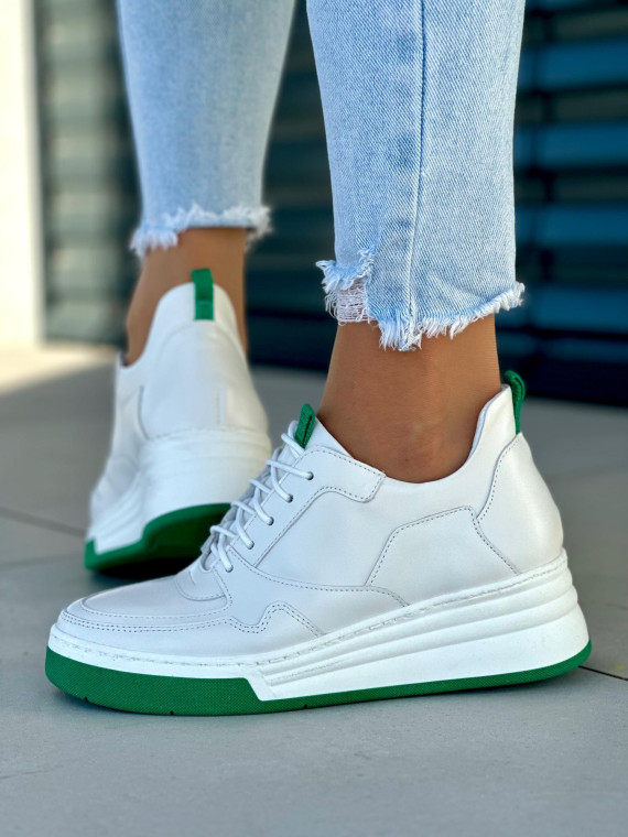 Białe trampki damskie skóra naturalna