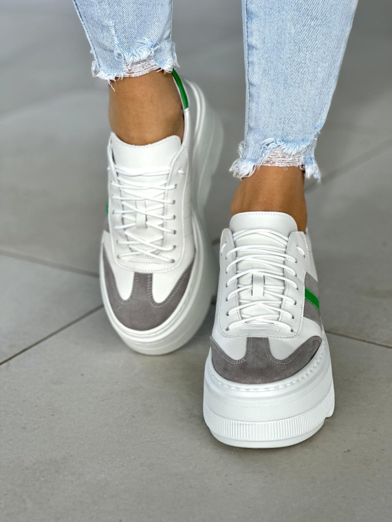 Białe trampki damskie skóra naturalna