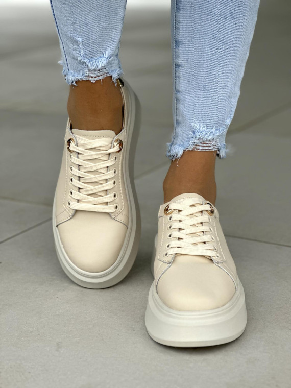 Bardzo-wygodne-bezowe-trampki-damskie-skorzane