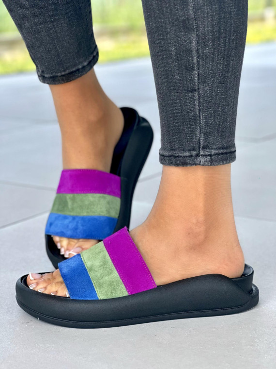 Wygodne-wielokolorowe-klapki-OLEKSY-skorzane